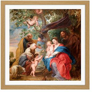 Artery8 Rubens The Holy Family Under An Apple Tree Painting Square Wooden Framed Wall Art Print Picture 16X16 Inch Artery8 Rubens The Holy Family Under An Apple Tree Painting Square Wooden Framed Wall Art Print Picture 16X16 Inch