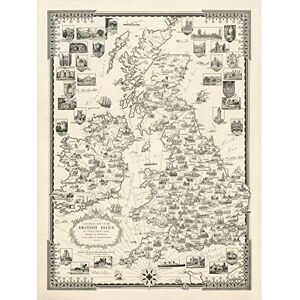 Artery8 1935 Ernest Dudley Chase Pictorial Map British Isles Large Wall Art Poster Print Thick Paper 18X24 Inch Artery8 1935 Ernest Dudley Chase Pictorial Map British Isles Large Wall Art Poster Print Thick Paper 18X24 Inch