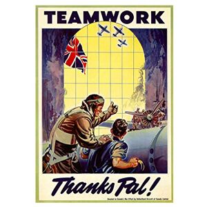 Wee Blue Coo Vintage Ad War WWII Canada Teamwork Pal Plane Pilot Wall Art Print Wee Blue Coo Vintage Ad War WWII Canada Teamwork Pal Plane Pilot Wall Art Print