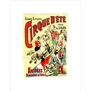 Wee Blue Coo Circus Cirque D'ete Sunday Show Champs Elysees Clown Horse France Wall Art Print Wee Blue Coo Circus Cirque D'ete Sunday Show Champs Elysees Clown Horse France Wall Art Print