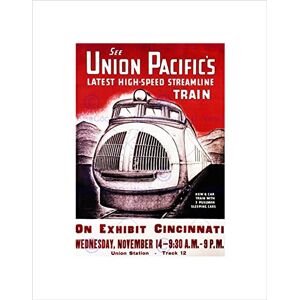 Wee Blue Coo TRAVEL UNION PACIFIC RAIL TRAIN CINCINNATI USA VINTAGE FRAMED ART PRINT B12X123 Wee Blue Coo TRAVEL UNION PACIFIC RAIL TRAIN CINCINNATI USA VINTAGE FRAMED ART PRINT B12X123