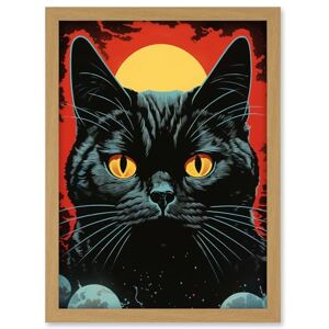 Artery8 In the Shadow of the Celestial Black Cat Vintage Pulp Art Sci-Fi Cover Artwork Red Yellow Blue Solar Eclipse Artwork Framed A3 Wall Art Print Artery8 In the Shadow of the Celestial Black Cat Vintage Pulp Art Sci-Fi Cover Artwork Red Yellow Blue Solar Eclipse Artwork Framed A3 Wall Art Print