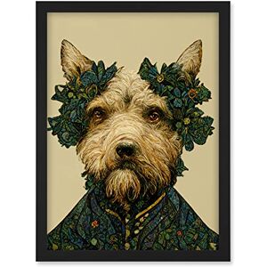 Doppelganger33 LTD Cute Fun Westie Dog Vintage William Morris Style Artwork Framed A3 Wall Art Print Doppelganger33 LTD Cute Fun Westie Dog Vintage William Morris Style Artwork Framed A3 Wall Art Print
