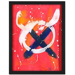 Artery8 Hendo Tanuki Abstract Painting Ox Circle Cross Artwork Framed Wall Art Print 18X24 Inch Artery8 Hendo Tanuki Abstract Painting Ox Circle Cross Artwork Framed Wall Art Print 18X24 Inch