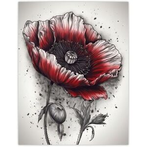Artery8 Remembrance Day Poppy Flower Detailed Coloured Pencil Drawing Red Grey WWI Memorial Symbol Nature Colourful Bright Floral Modern Artwork Large Wall Art Poster Print Thick Paper 18X24 Inch Artery8 Remembrance Day Poppy Flower Detailed Coloured Pencil Drawing Red Grey WWI Memorial Symbol Nature Colourful Bright Floral Modern Artwork Large Wall Art Poster Print Thick Paper 18X24 Inch