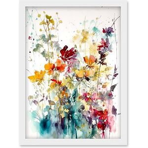 Artery8 Wild Flowers Abstract Watercolour Orange Red Purple Bright Floral Spring Field Artwork Framed Wall Art Print A4 Artery8 Wild Flowers Abstract Watercolour Orange Red Purple Bright Floral Spring Field Artwork Framed Wall Art Print A4