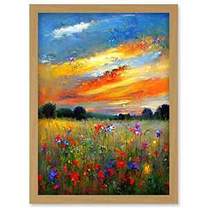Doppelganger33 LTD Sunset Wildflower Peaceful Summer Meadow Oil Painting Artwork Framed Wall Art Print A4 Doppelganger33 LTD Sunset Wildflower Peaceful Summer Meadow Oil Painting Artwork Framed Wall Art Print A4
