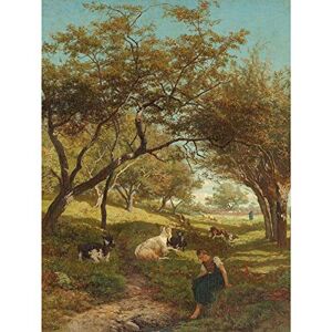 Artery8 Bilders The Goatherdess Farm Goat Painting Premium Wall Art Canvas Print 18X24 Inch Artery8 Bilders The Goatherdess Farm Goat Painting Premium Wall Art Canvas Print 18X24 Inch