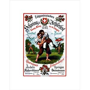 Wee Blue Coo Cultural Sport Swiss Wrestling Alpine Basel Switzerland Wall Art Print Wee Blue Coo Cultural Sport Swiss Wrestling Alpine Basel Switzerland Wall Art Print