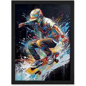 Artery8 - Skateboarder Splat - Multicoloured - A4 - Wall Art Artery8 - Skateboarder Splat - Multicoloured - A4 - Wall Art