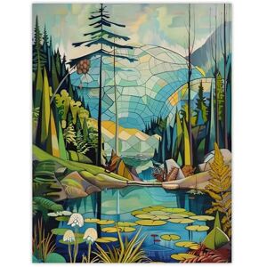 Artery8 The Eden Project Eco Dome Stylised Painting Hippy Living Room Extra Large XL Wall Art Poster Print Artery8 The Eden Project Eco Dome Stylised Painting Hippy Living Room Extra Large XL Wall Art Poster Print