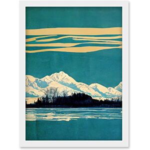 Artery8 - Winter Lakeside Landscape - Teal - A4 - Wall Art Print Artery8 - Winter Lakeside Landscape - Teal - A4 - Wall Art Print