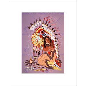 Wee Blue Coo Native American Indian Shaman Fire Feather Spirit Wall Art Print Wee Blue Coo Native American Indian Shaman Fire Feather Spirit Wall Art Print