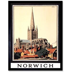 Wee Blue Coo Travel Tourism Norwich Cathedral Norfolk UK Art Print Framed Poster Wall Decor 12X16 Inch Wee Blue Coo Travel Tourism Norwich Cathedral Norfolk UK Art Print Framed Poster Wall Decor 12X16 Inch