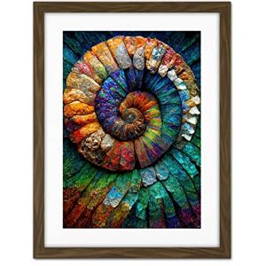 Doppelganger33 LTD Bright Multicoloured Ammonite Fossil Artwork Framed Wall Art Print 18X24 Inch Doppelganger33 LTD Bright Multicoloured Ammonite Fossil Artwork Framed Wall Art Print 18X24 Inch