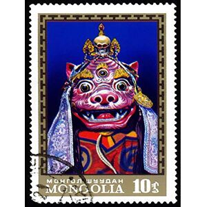 Wee Blue Coo Mongolia Postage Stamp Vintage Buddhist Dragon Tibet Art Print Poster Wall Decor 12X16 Inch Wee Blue Coo Mongolia Postage Stamp Vintage Buddhist Dragon Tibet Art Print Poster Wall Decor 12X16 Inch