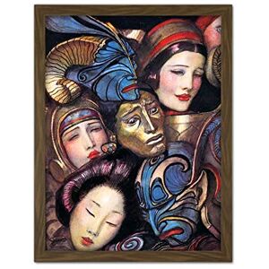 Fine Art Prints Benda Masks Faces Group People Painting Artwork Framed Wall Art Print 18X24 Inch Fine Art Prints Benda Masks Faces Group People Painting Artwork Framed Wall Art Print 18X24 Inch