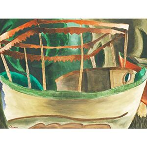 Fine Art Prints Großes Wandbild mit Taubenmotiv, Fischerboot, grünes Gemälde Fine Art Prints Großes Wandbild mit Taubenmotiv, Fischerboot, grünes Gemälde