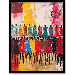 Artery8 Traditional African Choir Colourful Oil Painting Living Room Artwork Framed Wall Art Print A4 Artery8 Traditional African Choir Colourful Oil Painting Living Room Artwork Framed Wall Art Print A4