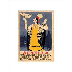 Wee Blue Coo Travel Seville Spain American Festival Woman Bird Wall Art Print Wee Blue Coo Travel Seville Spain American Festival Woman Bird Wall Art Print