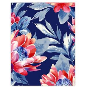 Artery8 Flower Blooms and Fronds Pink Blue Floral Pattern For Living Room Large Wall Art Poster Print Thick Paper 18X24 Inch Artery8 Flower Blooms and Fronds Pink Blue Floral Pattern For Living Room Large Wall Art Poster Print Thick Paper 18X24 Inch