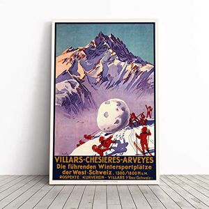 Big Box Art Travel Poster Villars Canvas Print Gallery Wrapped 30mm Frame Wall Art 20x14 inches Ready to Hang Retro Picture Living Room Bedroom Lounge Office Big Box Art Travel Poster Villars Canvas Print Gallery Wrapped 30mm Frame Wall Art 20x14 inches Ready to Hang Retro Picture Living Room Bedroom Lounge Office