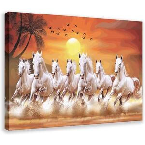 XOOPIT Wall Art: Horse Poster, Seven Lucky Running Wild Horses, Canvas Print, Framed/Unframed/Wrapped, 45L x 30W cm, Chinese Traditional Style, Living Room/Bedroom Decor XOOPIT Wall Art: Horse Poster, Seven Lucky Running Wild Horses, Canvas Print, Framed/Unframed/Wrapped, 45L x 30W cm, Chinese Traditional Style, Living Room/Bedroom Decor