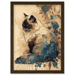 Artery8 - Ragdoll Cat - Floral - Watercolour - Wall Art Print Artery8 - Ragdoll Cat - Floral - Watercolour - Wall Art Print