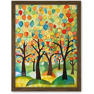 Artery8 Apple Tree Orchard Abstract Folk Art Landscape Watercolour Painting Artwork Framed Wall Art Print 18X24 Inch Artery8 Apple Tree Orchard Abstract Folk Art Landscape Watercolour Painting Artwork Framed Wall Art Print 18X24 Inch
