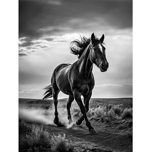 Artery8 Horse Galloping Desert Landscape Black and White Extra Large XL Wall Art Poster Print Artery8 Horse Galloping Desert Landscape Black and White Extra Large XL Wall Art Poster Print