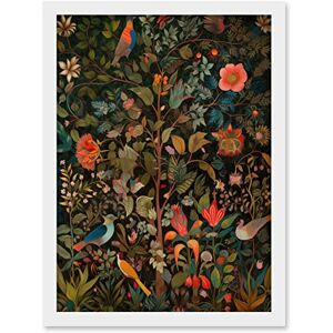 Artery8 Birds on Blooming Trees in Spring Modern Folk Art Artwork Framed A3 Wall Art Print Artery8 Birds on Blooming Trees in Spring Modern Folk Art Artwork Framed A3 Wall Art Print