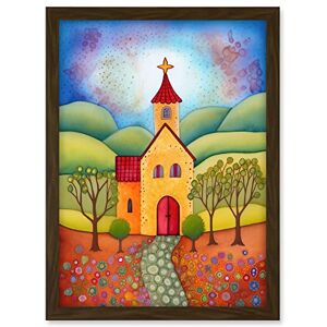 Artery8 Countryside Chapel Spring Landscape Folk Art Watercolour Painting Artwork Framed A3 Wall Art Print Artery8 Countryside Chapel Spring Landscape Folk Art Watercolour Painting Artwork Framed A3 Wall Art Print