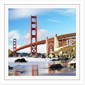 Fine Art Prints Schulenburg Golden Gate Bridge San Francisco USA Photo Square Wooden Framed Wall Art Print Picture 16X16 Inch Fine Art Prints Schulenburg Golden Gate Bridge San Francisco USA Photo Square Wooden Framed Wall Art Print Picture 16X16 Inch