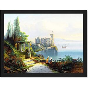 Wee Blue Coo Painting Landscape Banaggioli Miramare Castle Trieste Italy Lake Large Framed Art Print Poster Wall Decor 18x24 inch Wee Blue Coo Painting Landscape Banaggioli Miramare Castle Trieste Italy Lake Large Framed Art Print Poster Wall Decor 18x24 inch