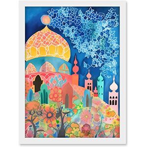 Artery8 Islamic Mosque At Night Folk Art Watercolour Painting Artwork Framed A3 Wall Art Print Artery8 Islamic Mosque At Night Folk Art Watercolour Painting Artwork Framed A3 Wall Art Print