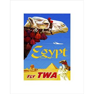 Wee Blue Coo Travel TWA Airline Egypt Camel Sphinx Pyramid Vintage Advert Art Wall Art Print Wee Blue Coo Travel TWA Airline Egypt Camel Sphinx Pyramid Vintage Advert Art Wall Art Print
