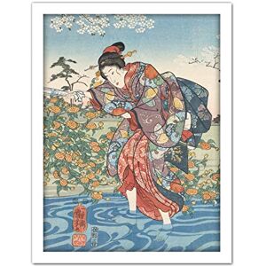 Artery8 Kuniyoshi Ide Tama River Yamashiro Province Artwork Framed Wall Art Print 18X24 Inch Artery8 Kuniyoshi Ide Tama River Yamashiro Province Artwork Framed Wall Art Print 18X24 Inch