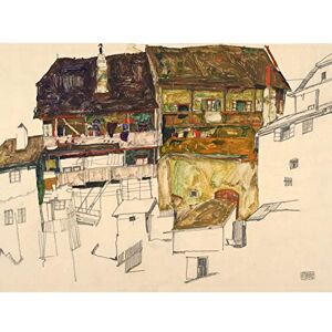 Fine Art Prints Egon Schiele Alte Häuser in Krumau 1914 Kunstdruck Poster Wanddekoration Premium Wandbild Fine Art Prints Egon Schiele Alte Häuser in Krumau 1914 Kunstdruck Poster Wanddekoration Premium Wandbild
