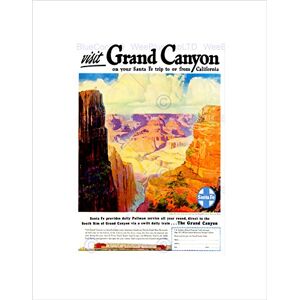 Wee Blue Coo VINTAGE TRAVEL GRAND CANYON AMERICA NEW BLACK FRAMED ART PRINT PICTURE B12X11907 Wee Blue Coo VINTAGE TRAVEL GRAND CANYON AMERICA NEW BLACK FRAMED ART PRINT PICTURE B12X11907