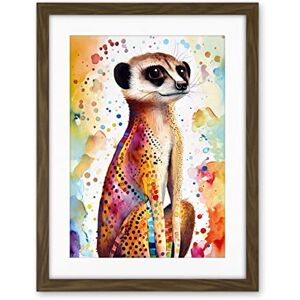 Artery8 Meerkat With Multicolour Pattern Fur Folk Art Watercolour Painting Artwork Framed Wall Art Print 18X24 Inch Artery8 Meerkat With Multicolour Pattern Fur Folk Art Watercolour Painting Artwork Framed Wall Art Print 18X24 Inch