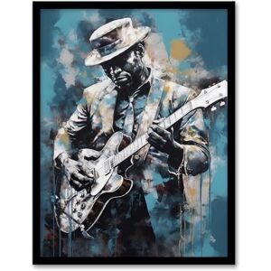 Artery8 Ragtime Blues Watercolour Artwork Musician Playing Electric Guitar Portrait Painting Artwork Framed Wall Art Print 18X24 Inch Artery8 Ragtime Blues Watercolour Artwork Musician Playing Electric Guitar Portrait Painting Artwork Framed Wall Art Print 18X24 Inch