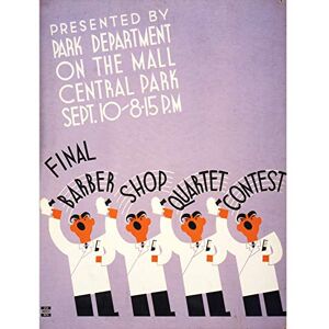 Wee Blue Coo Barber Shop Quartet Central Park New York Large Wall Art Poster Print Thick Paper 18X24 Inch Wee Blue Coo Barber Shop Quartet Central Park New York Large Wall Art Poster Print Thick Paper 18X24 Inch