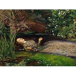 Fine Art Prints John Everett Millais Ophelia Cropped Art Print Canvas Premium Wall Decor Poster Mural, 16 x 12 inches, green and white Fine Art Prints John Everett Millais Ophelia Cropped Art Print Canvas Premium Wall Decor Poster Mural, 16 x 12 inches, green and white