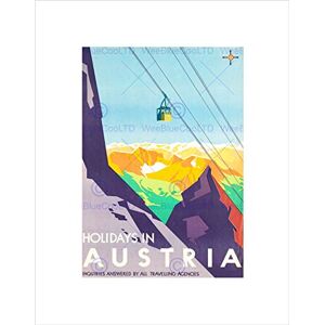 Wee Blue Coo Travel Austria Winter Sport Ski Lift Mountain View Alpine Snow Wall Art Print Wee Blue Coo Travel Austria Winter Sport Ski Lift Mountain View Alpine Snow Wall Art Print