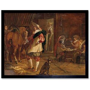 Artery8 Jansen A Guard House Horse Dog Painting Art Print Framed Poster Wall Decor 12x16 inch Artery8 Jansen A Guard House Horse Dog Painting Art Print Framed Poster Wall Decor 12x16 inch