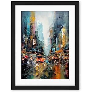 Artery8 New York City Rainy Day Abstract Action Cityscape Artwork Framed Wall Art Print 18X24 Inch Artery8 New York City Rainy Day Abstract Action Cityscape Artwork Framed Wall Art Print 18X24 Inch
