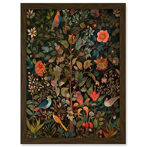 Artery8 Birds on Blooming Trees in Spring Modern Folk Art Artwork Framed A3 Wall Art Print Artery8 Birds on Blooming Trees in Spring Modern Folk Art Artwork Framed A3 Wall Art Print