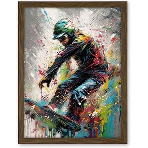 Artery8 Snowboarding Extreme Sport Athlete Paint Splat Artwork Framed Wall Art Print 18X24 Inch Artery8 Snowboarding Extreme Sport Athlete Paint Splat Artwork Framed Wall Art Print 18X24 Inch