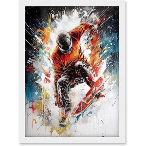 Artery8 - Snowboarding Paint Portrait - White Artery8 - Snowboarding Paint Portrait - White
