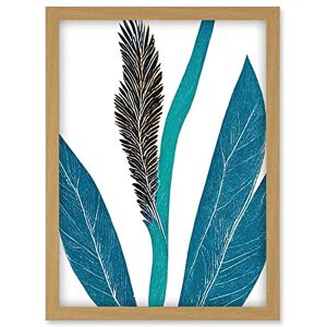 Doppelganger33 LTD Tropical Plant Abstract Pastel Feather Blue Teal Leaves Artwork Framed Wall Art Print A4 Doppelganger33 LTD Tropical Plant Abstract Pastel Feather Blue Teal Leaves Artwork Framed Wall Art Print A4